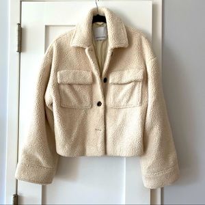 Scandi brand Samsøe & Samsøe boxy faux fur jacket sz M